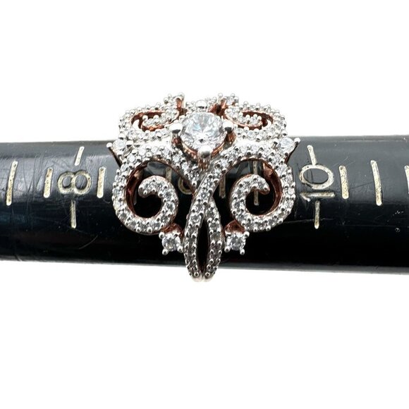 Chuck Clemency Womens Rose Gold Over Sterling Silver Cubic Zirconia Ring Size 9 - Picture 5 of 5
